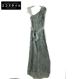 TADASHI SHOJI タダシショージ 3T216L スパンコール ワンショルダー ロングドレス ワンピース 2 スカイブルー レディース 【中古】
