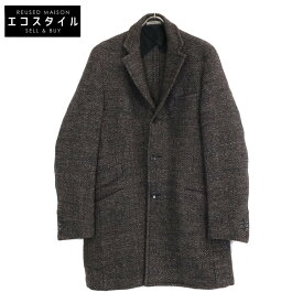 BOGLIOLI ボリオリ C3101E DOVERドーウ゛ァー ツイード チェスターコート コート 50 ブラウン系 メンズ 【中古】