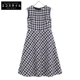 ANAYI アナイ 10231710460 マルチカラー LINTON社製ファンシーツイード ノースリーブフレアワンピース ワンピース 38 ピンク ブラック レディース 【中古】