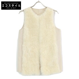 ANAYI アナイ 10232710080 アイボリー ゴートカシミヤ ファー布帛ジレ/ベスト ベスト 38 アイボリー レディース 【中古】