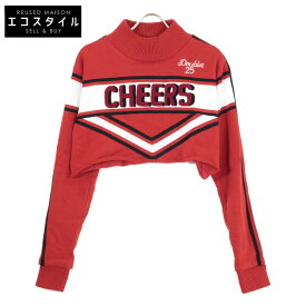 doublet ダブレット 25SS レッド 55KN185 CUTOFF CHEERLEADING PULLOVER トップス M レッド×ホワイト レディース 【中古】