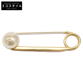 CHANEL シャネル 【美品】97P ココマーク イミテーションパール ブローチ ゴールド/ホワイト レディース 【中古】
