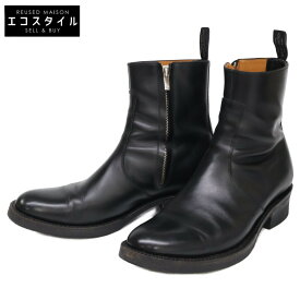 ROLLING DUB TRIO ローリングダブトリオ R13 GLEANERS ZIP レザー サイドジップ ブーツ シューズ 27.5 ブラック メンズ 【中古】