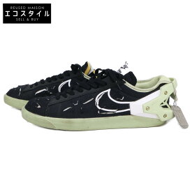 NIKE ナイキ DO9373ー001 BLAZER LOW ACRNM ブレイザー ロー アクロニウム スニーカー シューズ 28 ブラック/ホワイト-オリーブ メンズ 【中古】