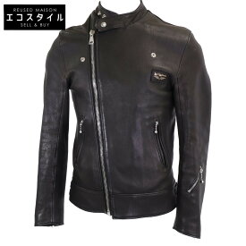 Lewis Leathers ルイスレザー 【美品】リアルマッコイズ別注 445T SUPER MONZAスーパーモンザ ダブルライダースジャケット 36 ブラック メンズ 【中古】