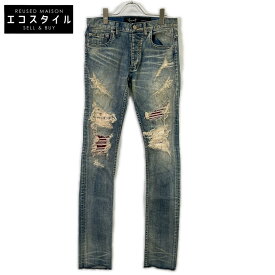 FAGASSENT ファガッセン ブルー RED CHURCH ボタンフライ ダメージスキニーパンツ ボトムス 26 ブルー メンズ 【中古】