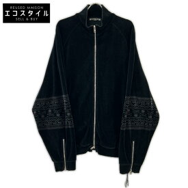 mastermind マスターマインド 22SS　MW22S09-BL048-006 ブラック ベロア フーディー パーカー トップス XL ブラック メンズ 【中古】