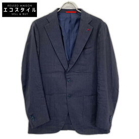 ISAIA イザイア PR41 06649 03523 ネイビー ウールリネン シングルジャケット ジャケット 48 ネイビー メンズ 【中古】