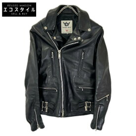 666 666トリプルシックス ブラック LMJ-1TF ブラック サイドベルト ダブルライダース ジャケット ジャケット 32 ブラック メンズ 【中古】