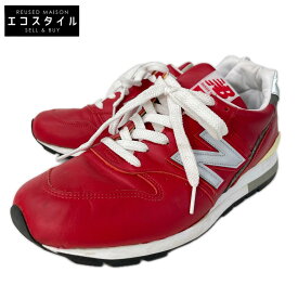 NEW BALANCE ニューバランス M996NCA Made in USA レザー スニーカー シューズ US10 レッド メンズ 【中古】