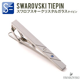 ネクタイピン （ タイピン ・ タイバー ） 斜めWライン メンズ シンプル 結婚式 ノー ブランド スワロフスキー入 TW804