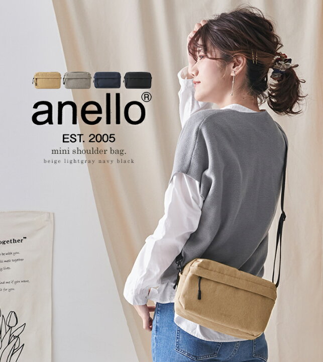 楽天市場 Anello ショルダーバッグ レディース アネロ バッグ サブバッグ ミニバッグ 2way 軽量 軽い 小さめ コンパクト 通勤 通学 お出かけ 旅行 メンズ 男女兼用 撥水 肩掛け 斜めがけ カラビナ おしゃれ 多収納 ポケット マチ ファスナー ママバッグ スタイルオン
