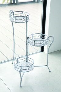 フラワースタンド トリポットスタンド 3段 植物スタンド 花台 グレー ミスフィー ガーデニング フラワーラック 店舗什器 アンティーク調 フレンチカントリー シャビーシック アンティーク