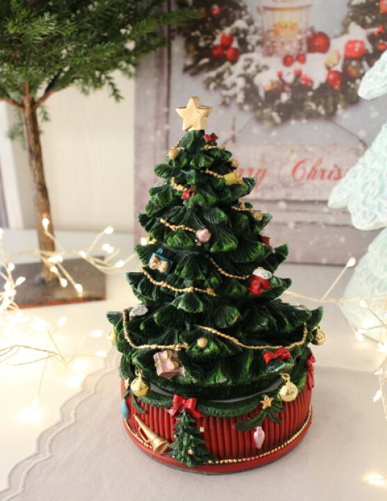 楽天市場 Sale30 クリスマス ツリー オルゴール 飾り ツリーオーナメント オブジェ 撮影小物 ディスプレイ アンティーク アンティーク調 雑貨 姫系 輸入雑貨 シャビーシック 可愛い おしゃれ 北欧 スタイルロココ