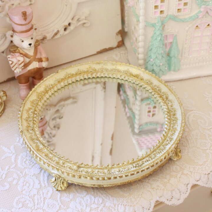 楽天市場】(sale30) トレイ ディスプレイ ラウンド ミラートレイ 
