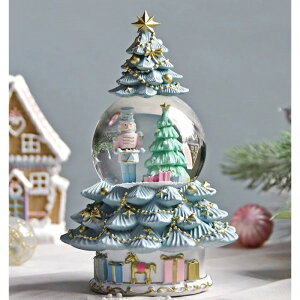 クリスマス置物 スノードーム ブルーツリー ソルジャー オブジェ クリスマスツリー 北欧 置物 可愛い クラシック アンティーク風 アンティーク調 店舗装飾 クリスマス装飾 ギフト レトロ ヴ