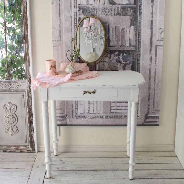 楽天市場】ドレッサー アンティーク調 ミラー付き ホワイト フランス  