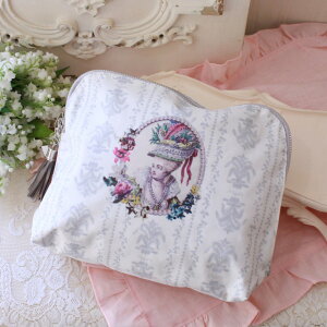 ポーチ 旅行用ポーチ マチルドエム フランス 化粧ポーチ コスメポーチ アントワネット ラージ 大きい L (145) 撥水 旅行用 ホワイト マチルドM Mathilde M. マリーアントワネット ロココ調 かわい