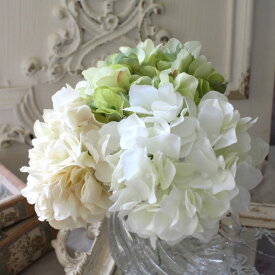 あじさい 造花 アジサイ ピック 紫陽花 アイボリー クリームホワイト ライトグリーン ナチュラル 可愛い シルクフラワー アーティフィシャルフラワー インテリアフラワー ブーケ 花束 おしゃれ