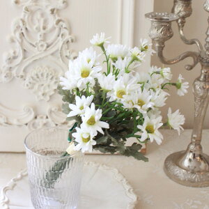 デージーブーケ ホワイト デージー ブーケ 花束 バンドル 造花 可愛い アートフラワー 枯れない シルクフラワー アーティフィシャルフラワー インテリアフラワー ナチュラル