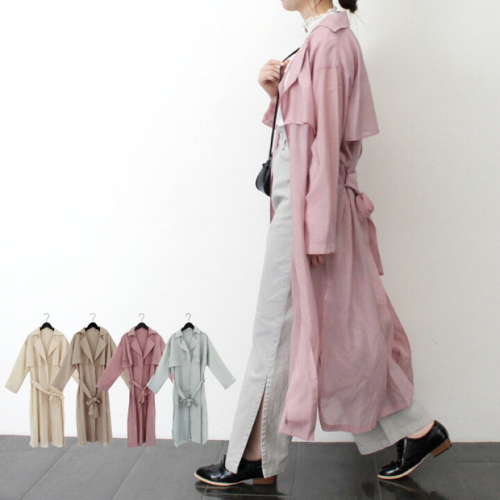 楽天市場 トレンチコート コート ガウン レディース ロング丈 春 40代 シアー シースルー スプリングコート 通勤 オフィス 軽い アウター ライトベージュ グレージュ ピンク ミント Styleblock スタイルブロック 楽天市場 トレンチコート コート ガウン レディース ロング丈 春 40代 シアー シースルー スプリングコート 通勤 オフィス 軽い アウター ライトベージュ グレージュ ピンク ミント Styleblock スタイルブロック