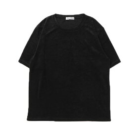 Tシャツ カットソー パイル クルーネック 半袖 無地 部屋着 ルームウェア ユニセックス トップス メンズ ホワイト ネイビー チャコール ブラック