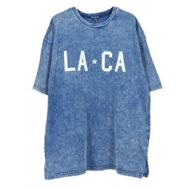 デニム カットソー Tシャツ ビッグシルエット クルーネック 半袖 ケミカルウォッシュ カットデニム トップス メンズ