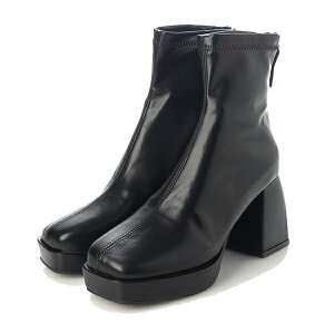 ショートブーツ ブーツ スクエアトゥ 太ヒール チャンキーヒール 歩きやすい 黒 PUレザー 合皮 シューズ 靴 レディース ブラック カーキ クリームホワイト