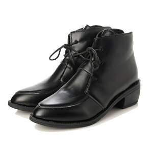 ブート ショートブーツ 太ヒール 黒 PUレザー 合皮 歩きやすい レースアップ ポインテッドトゥ シューズ 靴 レディース レッド ブラック ベージュ グレー