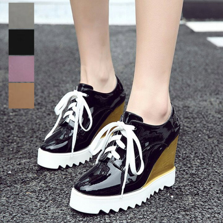楽天市場 厚底 スニーカー プラットフォーム クッションインソール シャークソール ヒールスニーカー エナメル メタリックカラー 靴 シューズ レディース メンズファッション Styleblockmen