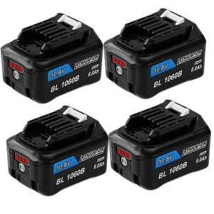 BL1060B 4�� �}�L�^ 10.8v 6.0Ah 6000mAh �}�L�^ �݊� �o�b�e���[ �c�ʕ\���t�� ���`�E���C�I�� �~�d�r �n���f�B�[ �|���@ �R�[�h���X �N���[�i�[ �C���p�N�g�h���C�o�[ �d���H�� �����p�d�r �}�L�^