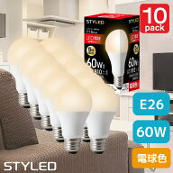 【10個セット】 LED 電球 E26 60W 60形相当 電球色 一般電球形 広配光 ライト まとめ買い 1個あたり319円…