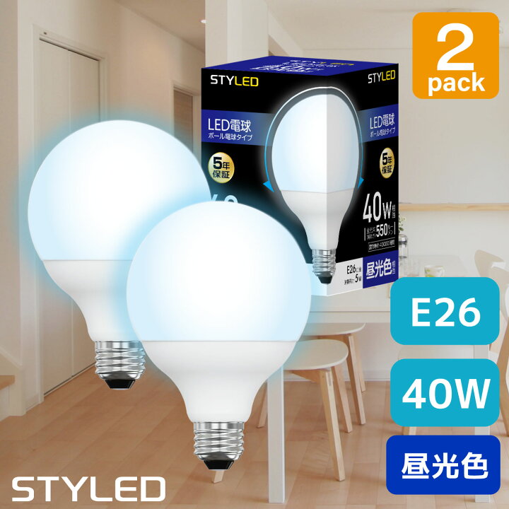 楽天市場】【2個セット・1個あたり549円】LED電球 E26口金 40W相当 