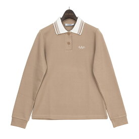 A.P.C. GOLF | アー・ペー・セーゴルフ ポロシャツ レディース ゴルフ 女性用 ウェア おしゃれ ゴルフシャツ スポーツポロシャツ 女性吸汗速乾 UVカット 小顔見え 襟付きトップス 襟ニットベージュ スエットジャージロングスリーブ レディース ポロシャツ