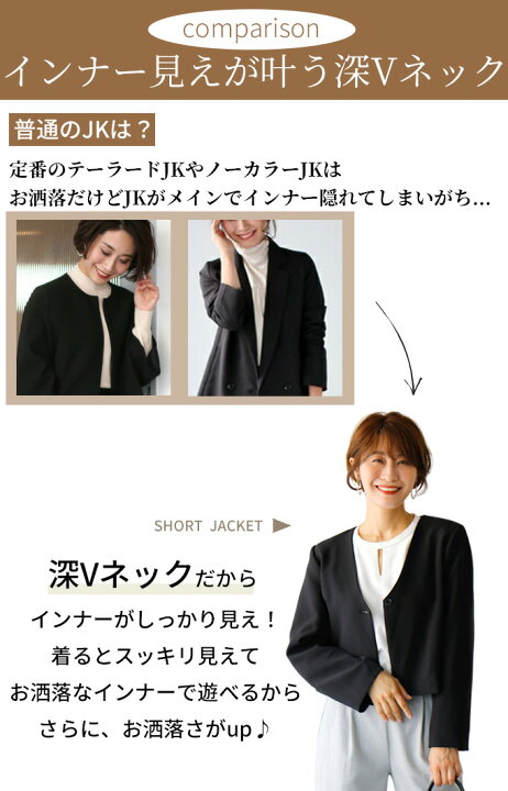 楽天市場 ジャケット ショート丈 Vネック デザイン 長袖 ノーカラー お手入れも簡単 ブラック ブラウン 肩パット 羽織り Ehre Style スタイル エーレスタイル F 3 27再入荷 Ehre Style 楽天市場 ジャケット ショート丈 Vネック デザイン 長袖 ノーカラー お手入れも簡単 ブラック ブラウン 肩パット 羽織り Ehre Style スタイル エーレスタイル F 3 27再入荷 Ehre Style