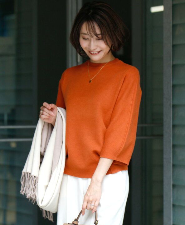 楽天市場 袖ぽわん 7分袖 春 服 オレンジ ブルー ベージュ パープル ブラック ニット トップス 七分袖 袖コン レディース 袖ぽわん 7分袖 フリーサイズ Style F2929 11 23再入荷 Ehre Style