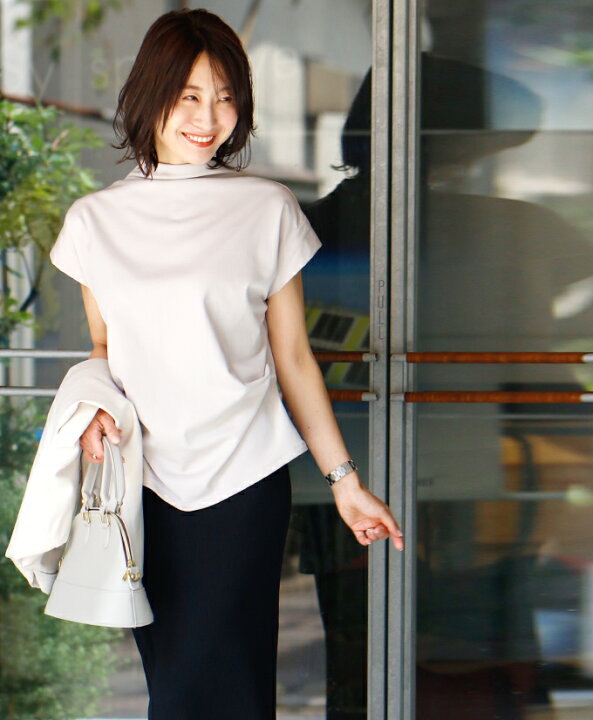 楽天市場】tシャツフレンチスリーブ ボトルネック フレンチスリーブ  