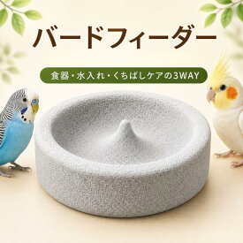 バードフィーダー 3way 鳥 餌入れ インコ 軽石 鳥用 食器 円形 餌皿 水入れ 軽石素材 爪研ぎ 耐久性 お手入れ便利 セキセイインコ オカメインコ 文鳥用