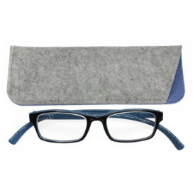 老眼鏡 おしゃれ 男女兼用 軽量 ネックリーダーズ 首かけ ブルーライトカット 眼鏡ケース付き バイカラー(ブルー×ブラック) 度数 1.0 1.5 2.0 2.5 3.0 ブランド Bayline ベイライン