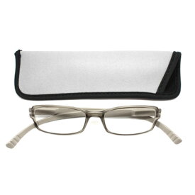 老眼鏡 おしゃれ 男女兼用 軽量 ネックリーダーズ 首かけ ブルーライトカット 眼鏡ケース付き バイカラーフロスト (グレー) 度数 1.0 1.5 2.0 2.5 3.0 3.5 ブランド Bayline ベイライン