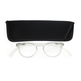 老眼鏡 女性 おしゃれ 男女兼用 軽量 ネックリーダー ボストン老眼鏡 首 に 掛け られる老眼鏡 ブルーライトカット 眼鏡ケース付き フロストクリア 度数 1.0 1.5 2.0 2.5 3.0ブランド Bayline ベイライン