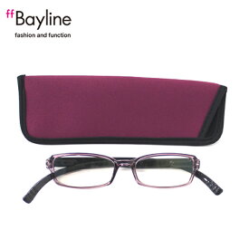 老眼鏡 おしゃれ 男女兼用 軽量 ネックリーダーズ 首かけ ブルーライトカット 眼鏡ケース付き バイカラー(クリアパープル×ダークグレー)　度数 1.0 1.5 2.0 2.5 3.0 3.5 ブランド Bayline ベイライン