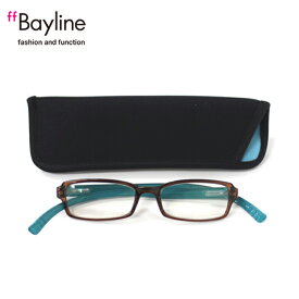 老眼鏡 おしゃれ 男女兼用 軽量 ネックリーダーズ 首かけ ブルーライトカット 眼鏡ケース付き クリアブラウン×ターコイズ　度数 1.0 1.5 2.0 2.5 3.0 3.5 ブランド Bayline ベイライン