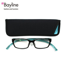 老眼鏡 女性 おしゃれ 男女兼用 軽量 ネックリーダー老眼鏡 首 に 掛け られる老眼鏡 ブルーライトカット 眼鏡ケース付き バイカラー(ブラックスカイブルー) 度数 1.0 1.5 2.0 2.5 ブランド Bayline ベイライン