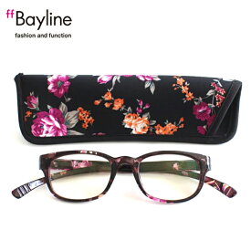 老眼鏡 おしゃれ 男女兼用 軽量 ネックリーダーズ 首かけ ブルーライトカット 眼鏡ケース付き パープル 度数 1.0 1.5 2.0 2.5 3.0 3.5 4.0 ブランド Bayline ベイライン