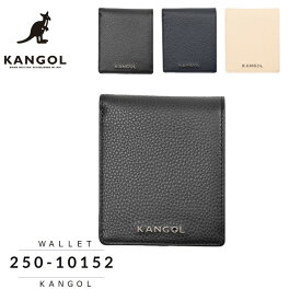 [カンゴール] KANGOL 二つ折り財布 牛革 ウォレット 黒 紺 白 牛革 お誕生日 クリスマス 父の日 入学 就職