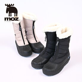 moz モズ ブーツ レディース 防水 無地 4cm防水 スパイク付き ショート丈 軽い 撥水 雪 モノトーンファスナー スノーブーツ ボア 防寒 ボア おしゃれ かわいい ぶーつ ブーツ 雪道 ブーツ モズ あったか 防寒 ブーツ