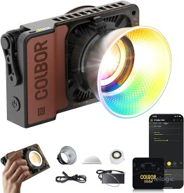 【送料無料】COLBOR 撮影用ライト W60R RGBビデオライト 2700-6500K 15200 Lux コンパクト GM補正 CRI97/TLCI99 TYPE-C/DC電源対応 APP制御 スタジオ照明/YOUTUBE/動画撮影