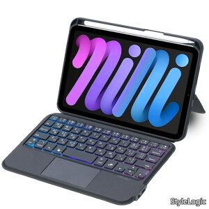 �y���������ziPad mini7(A17 Pro)/mini6�ɓK�p�L�[�{�[�h�t���P�[�X 8.3�C���`��p �����x�^�b�`�p�b�h�t�� 7�F�o�b�N���C�g ���C�����X Bluetooth �L�[�{�[�h�J�o�[ Apple