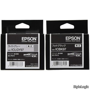 �y���������zEPSON �����C���N�J�[�g���b�W ICLGY97 ���C�g�O���[ + �G�v�\�� EPSON �����C���N�J�[�g���b�W ICBK97 �t�H�g�u���b�N ���^